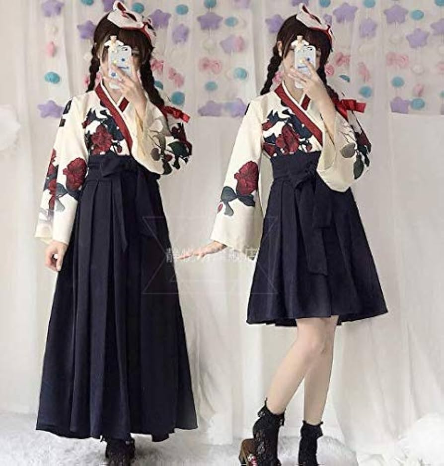 Amazon.co.jp: 矢羽柄 和式 プリント 改良 着物 和服 上下セット